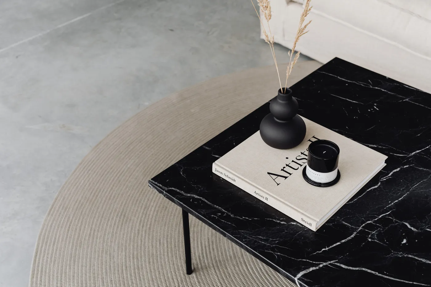 Black marble Monolith Cocktail Table